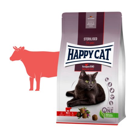 Happy Cat Sterilised Voralpen-Rind 4 kg (EXPIRACE 08/2026)