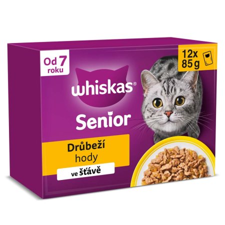 Whiskas kapsička Senior drůbeží výběr v želé 12 x 85 g
