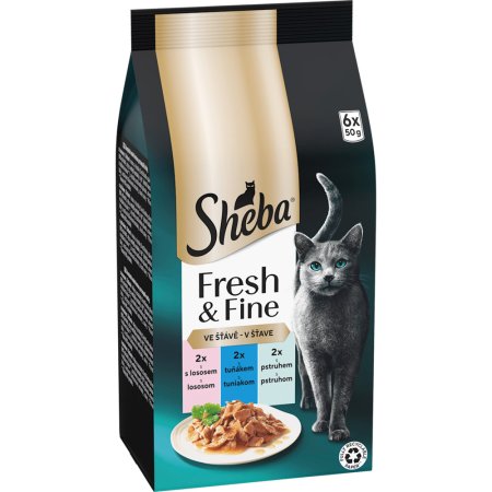 Sheba kapsička Fresh&Fine rybí výběr v želé 6 x 50 g
