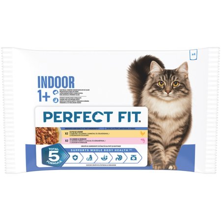 PERFECT FIT kapsička Indoor kuře a losos 4 x 85 g