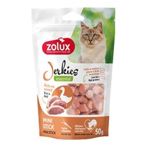 Pochoutka kočka JERKIES MINI tyčinky kachna 50g Zolux