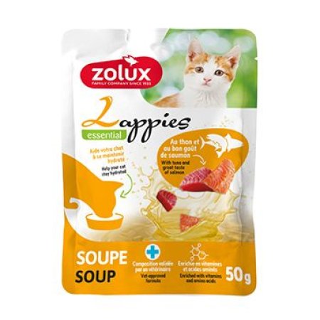 Pochoutka kočka LAPPIES polévka tuňák, losos 50g Zolux