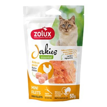 Pochoutka kočka JERKIES MINI filet kuře 50g Zolux