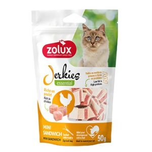 Pochoutka kočka JERKIES MINI sandwich kuře 50g Zolux