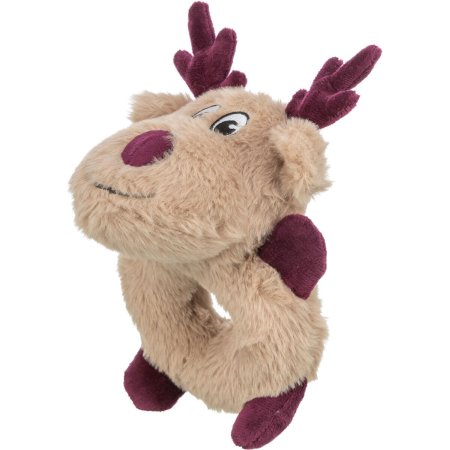 Xmas Reindeer, vánoční plyšový sob - kroužek, 24 cm