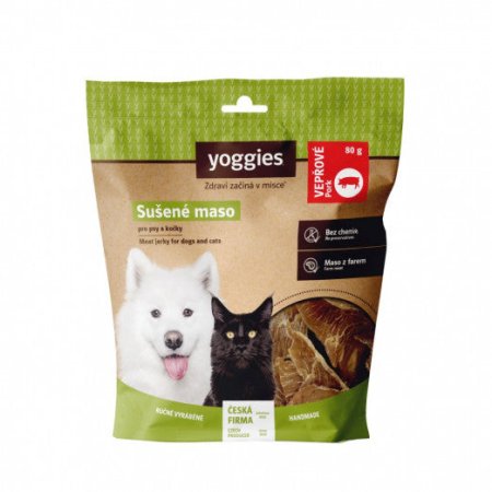 Yoggies Sušené vepřové maso pro psy 80 g (EXPIRACE 05/2026)