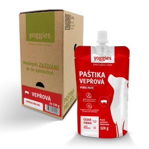 Yoggies paštika - vepřové maso krabice 6 x 120 g (EXPIRACE 09/2026)