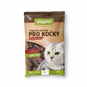 Yoggies Originální pamlsky s hovězím masem pro kočky 50 g (EXPIRACE 10/2026)