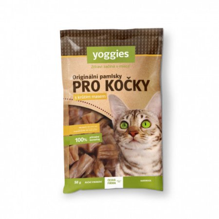 Yoggies Originální pamlsky s krůtím masem pro kočky 50 g (EXPIRACE 10/2026)