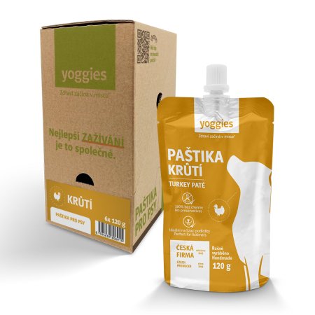 Yoggies paštika - krůtí maso (krabice) 6 x 120 g (EXPIRACE 09/2026)
