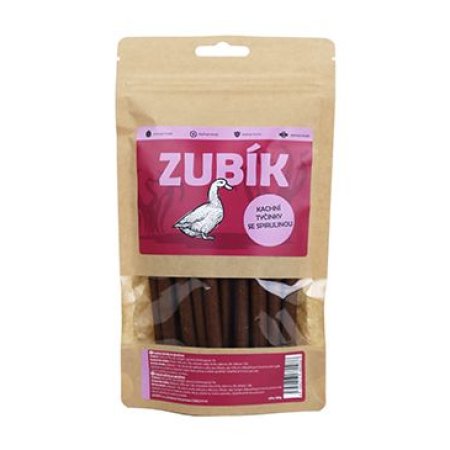 Pochoutka ZUBÍK Kachní tyčinky se spirulinou 200g (EXPIRACE 10/2026)