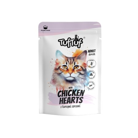 Tuf Tuf Cat Paštika s důbežími srdíčky kapsa 300g