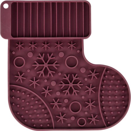 Xmas Lick�n�Snack Mat, vánoční lízací podložka 20 cm, bordó