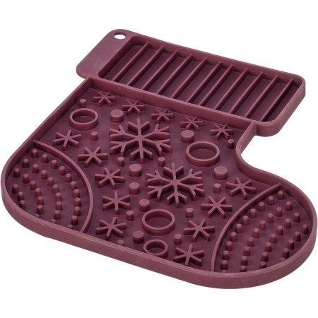 Xmas Lick�n�Snack Mat, vánoční lízací podložka 20 cm, bordó