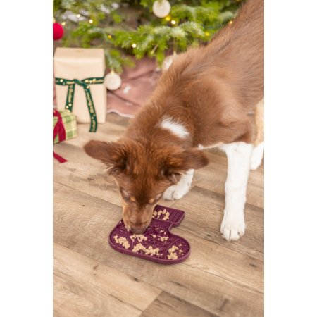 Xmas Lick�n�Snack Mat, vánoční lízací podložka 20 cm, bordó