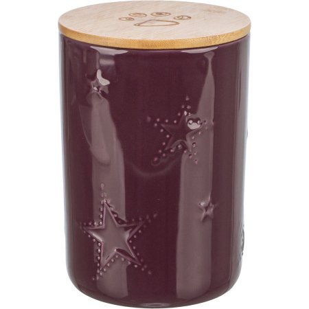 Xmas Snack Jar, vánoční zásobník ø 13 × 19 cm, keramika, bordó