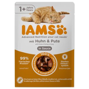 Kapsička IAMS Delights Adult kuře a krůta masem v omáčce 85g