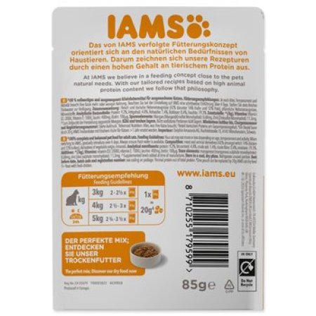 Kapsička IAMS Delights Adult kuře a krůta masem v omáčce 85g