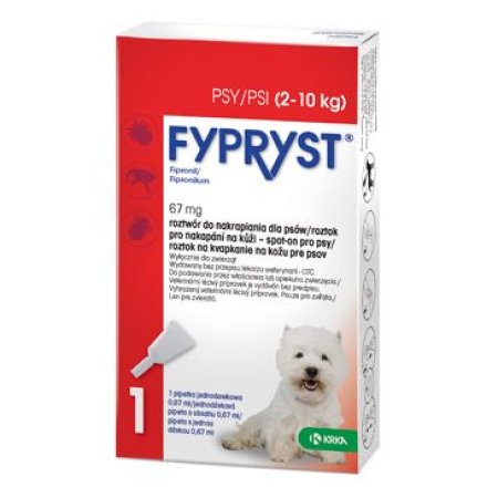 Fypryst Spot-on Dog S sol 1x0,67ml (2-10kg)