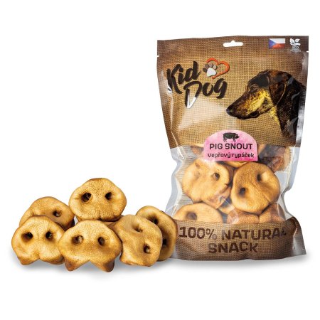 KIDDOG 100% Natural Snack přírodní vepřový rypáček JUMBO XXL popcorn 9 cm (10ks/bal.)