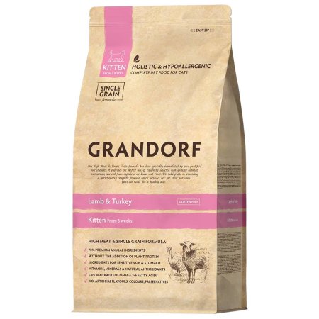 Grandorf Cat granule Kitten - Jehně a krocan 8kg