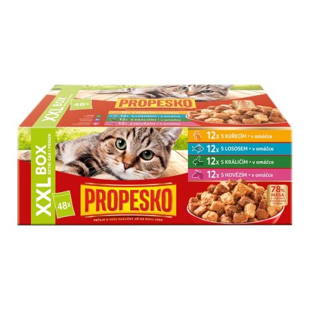 Propesko kapsičky pro kočku XXL Pack 48 x 100 g (POŠKOZENÝ OBAL)