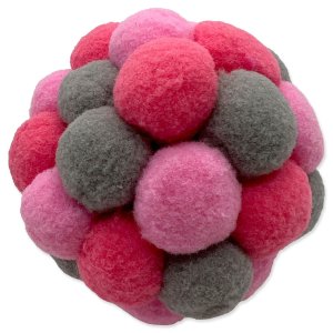 Hračka Aumüller míček Pink Plush růžovo-šedý, šanta kočičí a matatabi