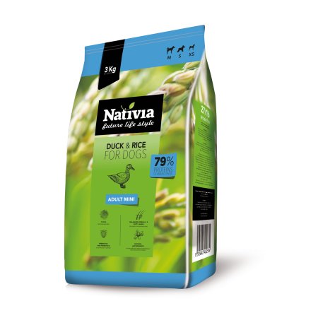 Nativia Dog Adult Mini Duck&Rice 3 kg (EXPIRACE 11/2026)