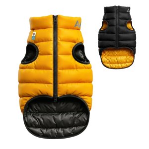 AiryVest bunda pro psy žlutá/černá M 47
