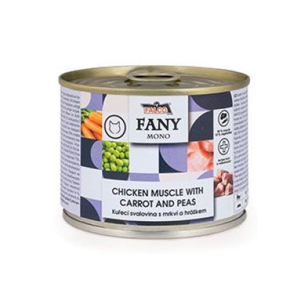 FALCO FANY CAT MONO kuřecí sval.s mrkví a hráškem 200g