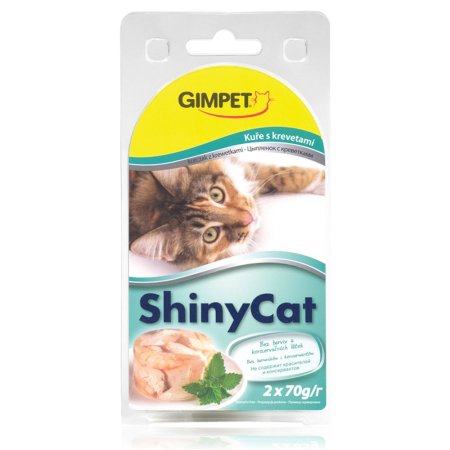 Gimpet kočka konz. ShinyCat kuře/krevety 2x70g