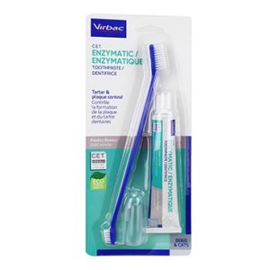 C.E.T.pes Zubní pasta enzymatická drůbeží 70g+kartáčky