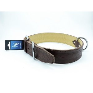 PROFIZOO Obojek HERRY zdobený vlisem (45mm x 80cm) hnědá