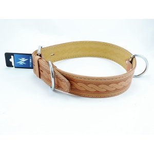 PROFIZOO Obojek HERRY zdobený vlisem (45mm x 75cm) koňak