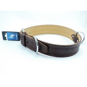 PROFIZOO Obojek HERRY zdobený vlisem (45mm x 75cm) hnědá