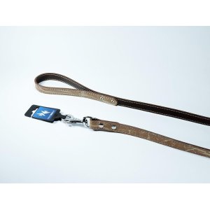 PROFIZOO Vodítko TIGER, kůže, podšitý bombírem (20mm x 100cm) hnědo-béžová