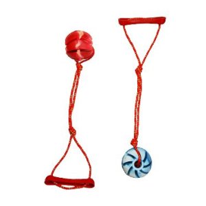 Hračka pes Míč aport. spirál. na šňůrce Vanil. 7cm SP 1 ks