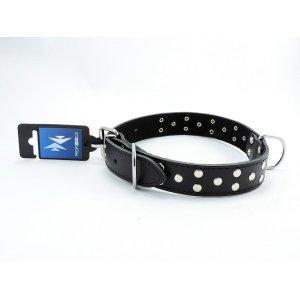 PROFIZOO Obojek STELLA, podšitý filcem, zdobený nýty (30mm x 60cm) černá