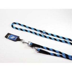 PROFIZOO Vodítko přepínací lano SPIRÁLA (6mm x 240cm) černo-modrá