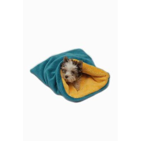 Pelíšek pro štěňátka/koťátka - tmavě zelené/žlutá