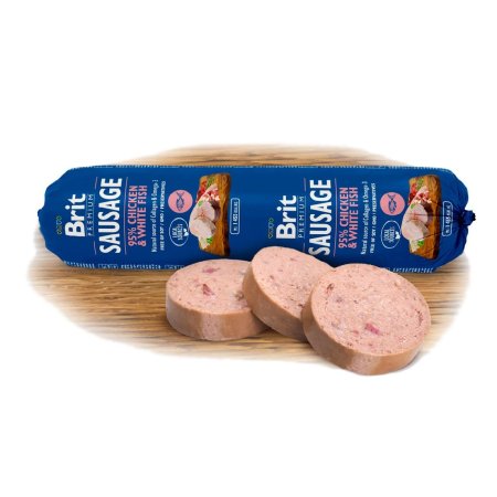 Brit Sausage Chicken & White Fish 800g