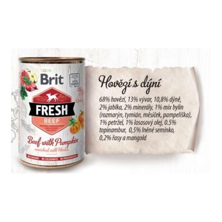 Brit Dog Fresh konz Beef with Pumpkin 400g