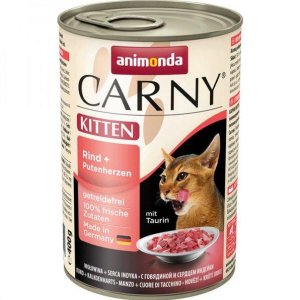 ANIMONDA konzerva CARNY Kitten - hovězí + krůtí srdce 400g