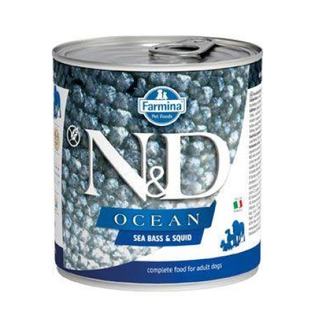 N&D DOG OCEAN Adult Sea Bass & Squid 285g