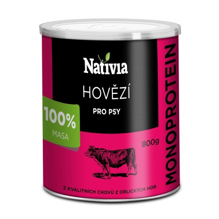 Nativia Konzerva hovězí svalovina 800 g