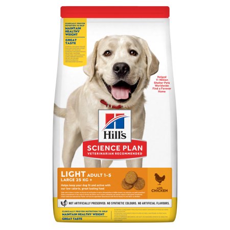 Hill’s Science Plan Light granule pro dospělé psy velkých plemen s kuřecím 18 kg