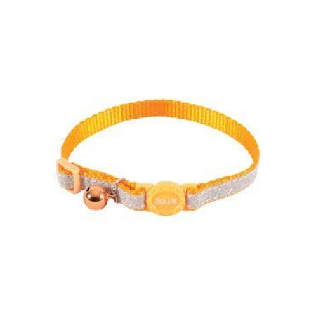 Obojek kočka SHINY nylon oranžový 10mm/30cm Zolux