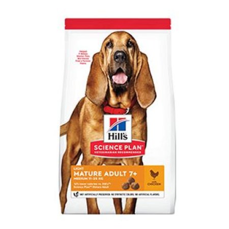 Hill’s Science Plan Light granule pro střední starší psy s kuřecím 14 kg