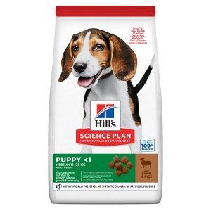 Hill’s Science Plan granule pro štěňata středních plemen s jehněčím a rýží 18 kg