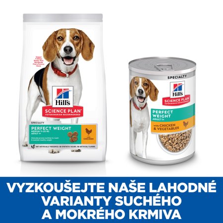 Hill’s Science Plan Perfect Weight pro střední dospělé psy s kuřecím 12 kg